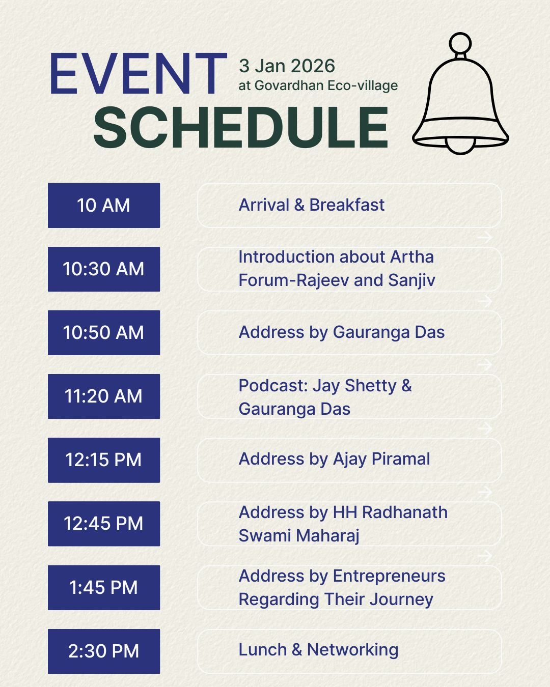 Dharma & Dhan (Prosperity with Purpose - Event Schedule - Artha Forum